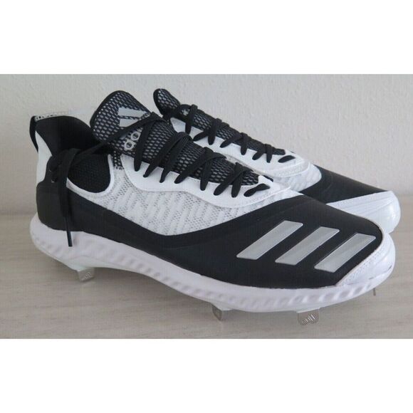 adidas EE4131 Men Sz 12 White/Black Icon V Bounce Iced Out Metal Baseball Cleats - Picture 5 of 10